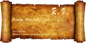 Rada Verbéna névjegykártya